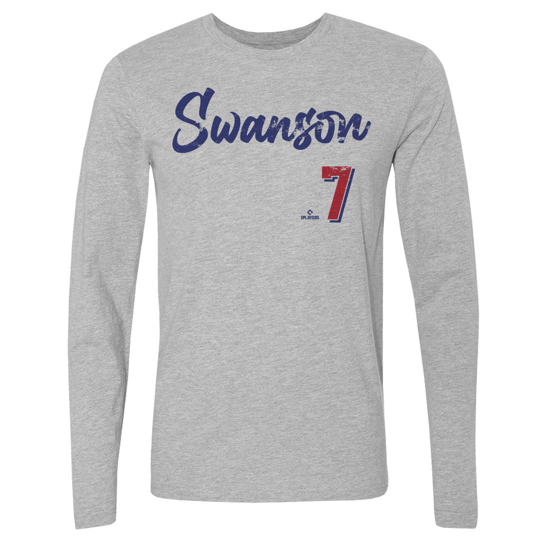 Dansby Swanson Men&#39;s Long Sleeve T-Shirt | 500 LEVEL