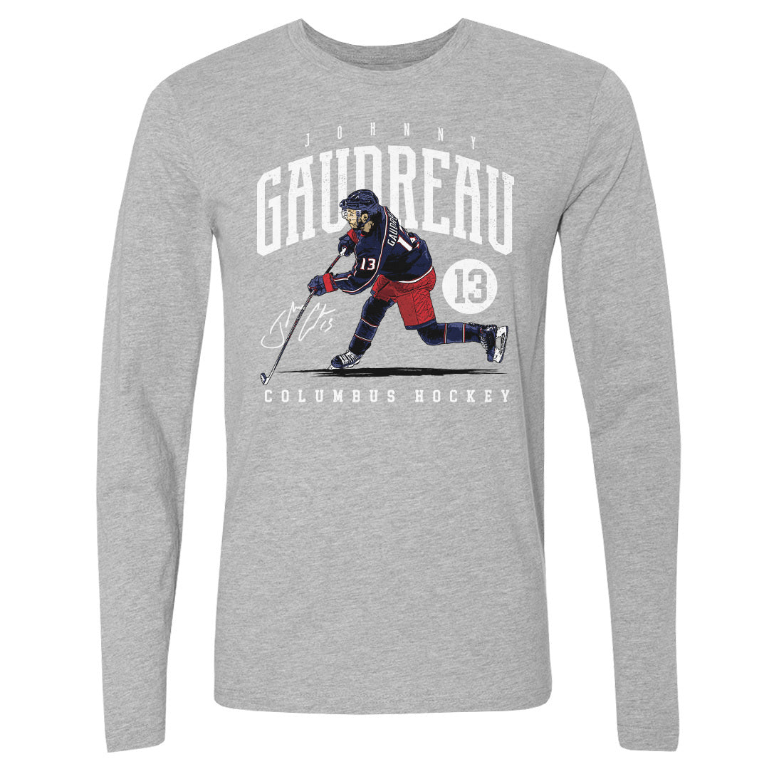 Johnny Gaudreau Men&#39;s Long Sleeve T-Shirt | 500 LEVEL