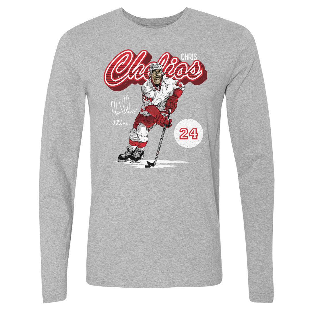 Chris Chelios Men&#39;s Long Sleeve T-Shirt | 500 LEVEL