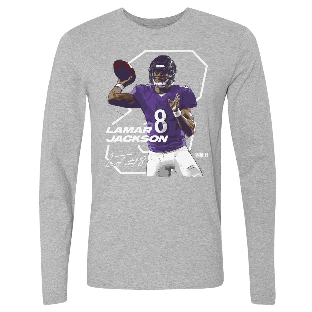 Buy Colored Men's Long Sleeve T-Shirts with Lamar Jackson Print #1247456 at