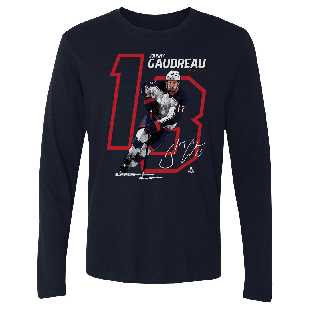 Johnny Gaudreau Men&#39;s Long Sleeve T-Shirt | 500 LEVEL