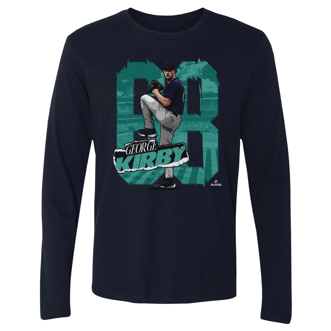 Youth George Kirby Seattle Mariners Backer Long Sleeve T-Shirt - Navy