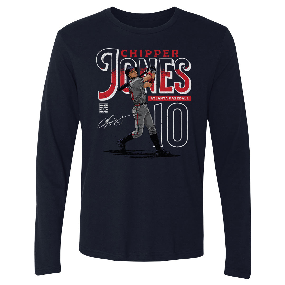 Chipper Jones Men&#39;s Long Sleeve T-Shirt | 500 LEVEL