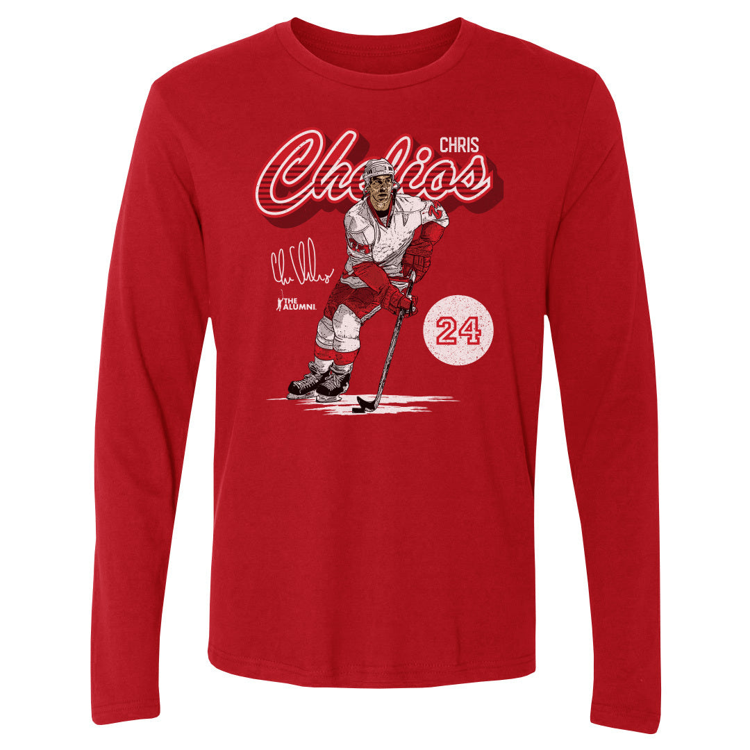 Chris Chelios Men&#39;s Long Sleeve T-Shirt | 500 LEVEL