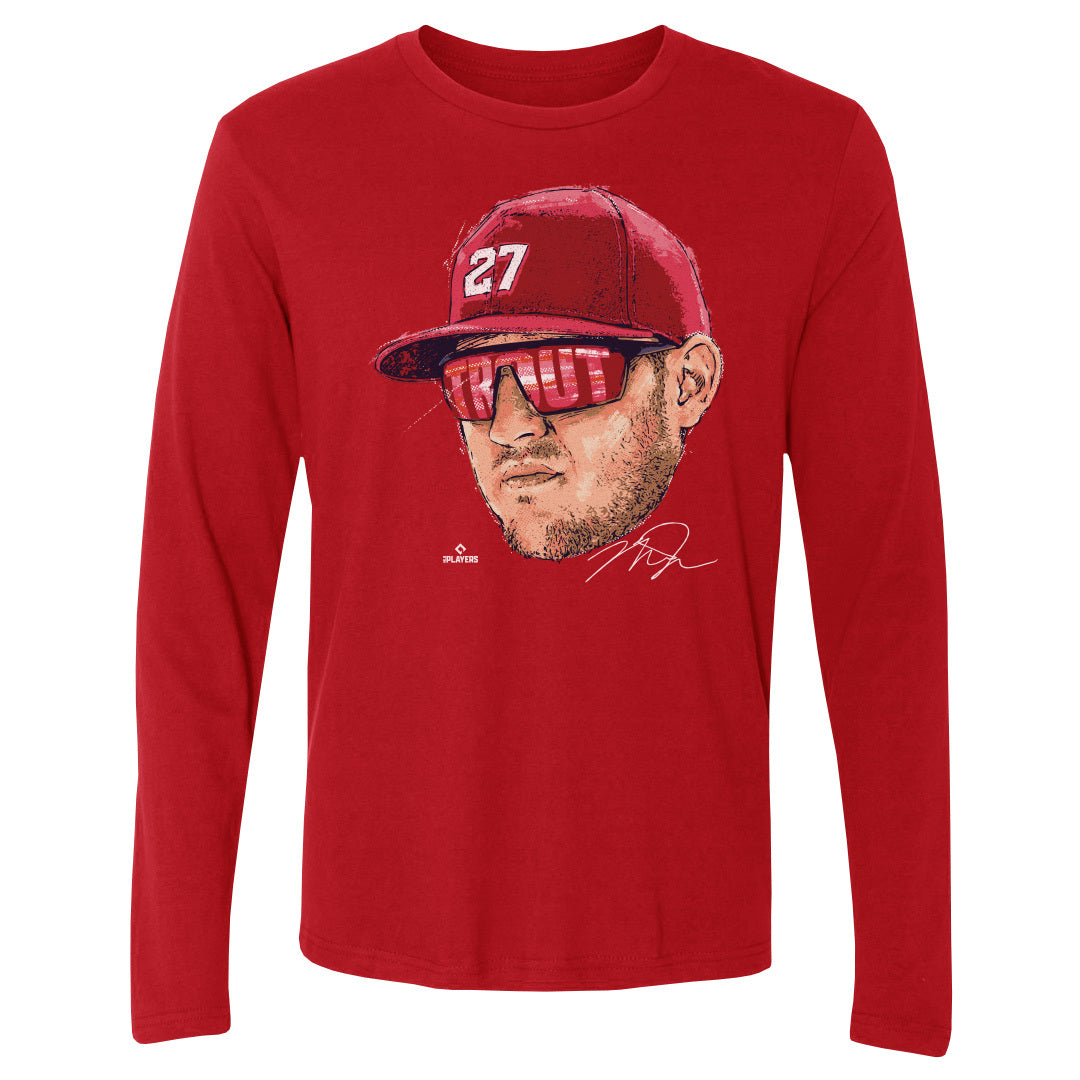 Mike Trout Men&#39;s Long Sleeve T-Shirt | 500 LEVEL