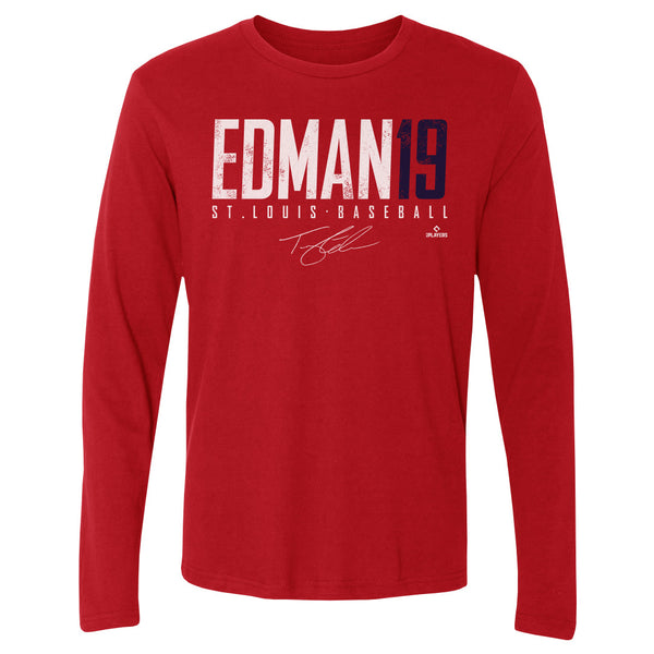 Tommy Edman Men's Cotton T-Shirt - Heather Gray - St. Louis | 500 Level Major League Baseball Players Association (MLBPA)