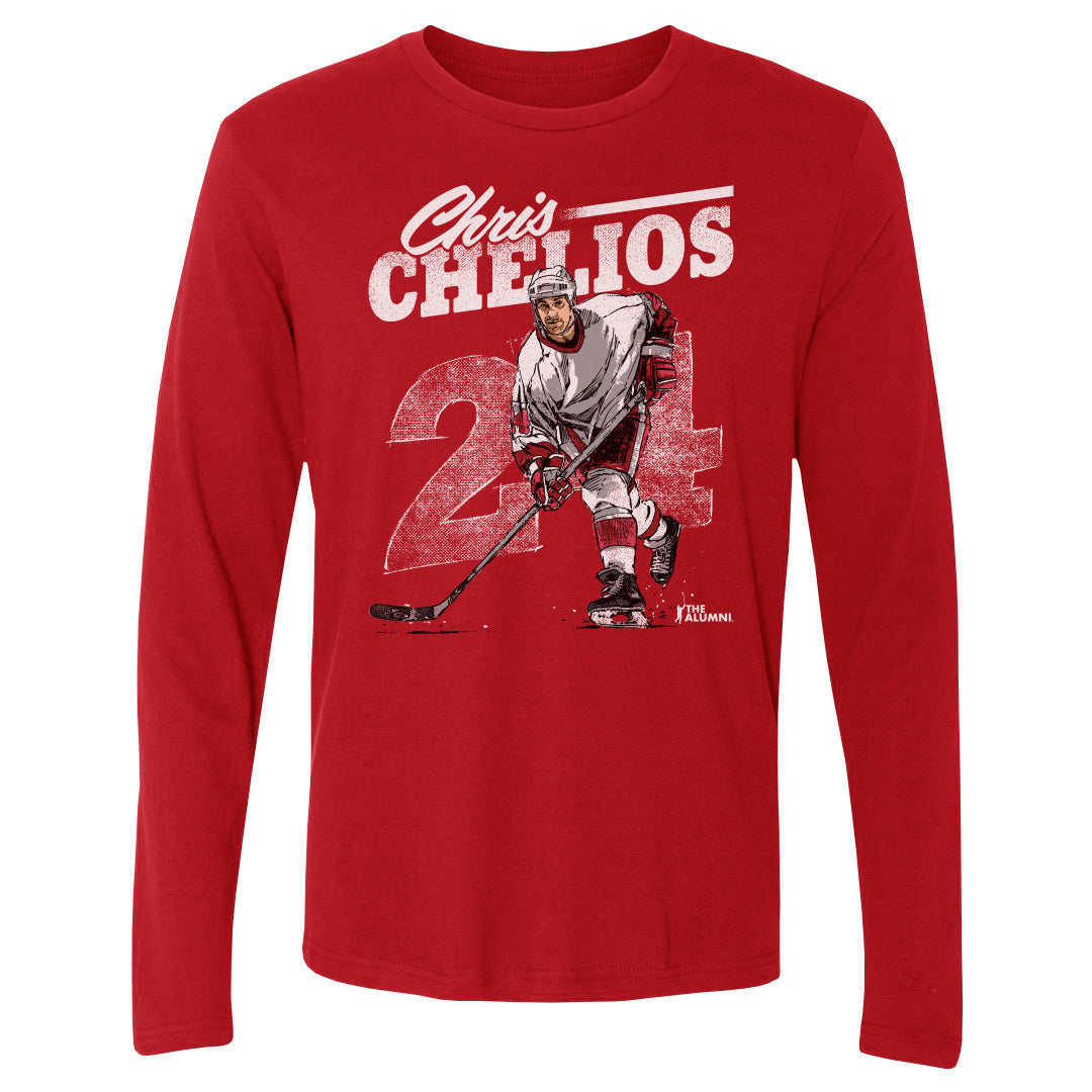 Chris Chelios Men&#39;s Long Sleeve T-Shirt | 500 LEVEL