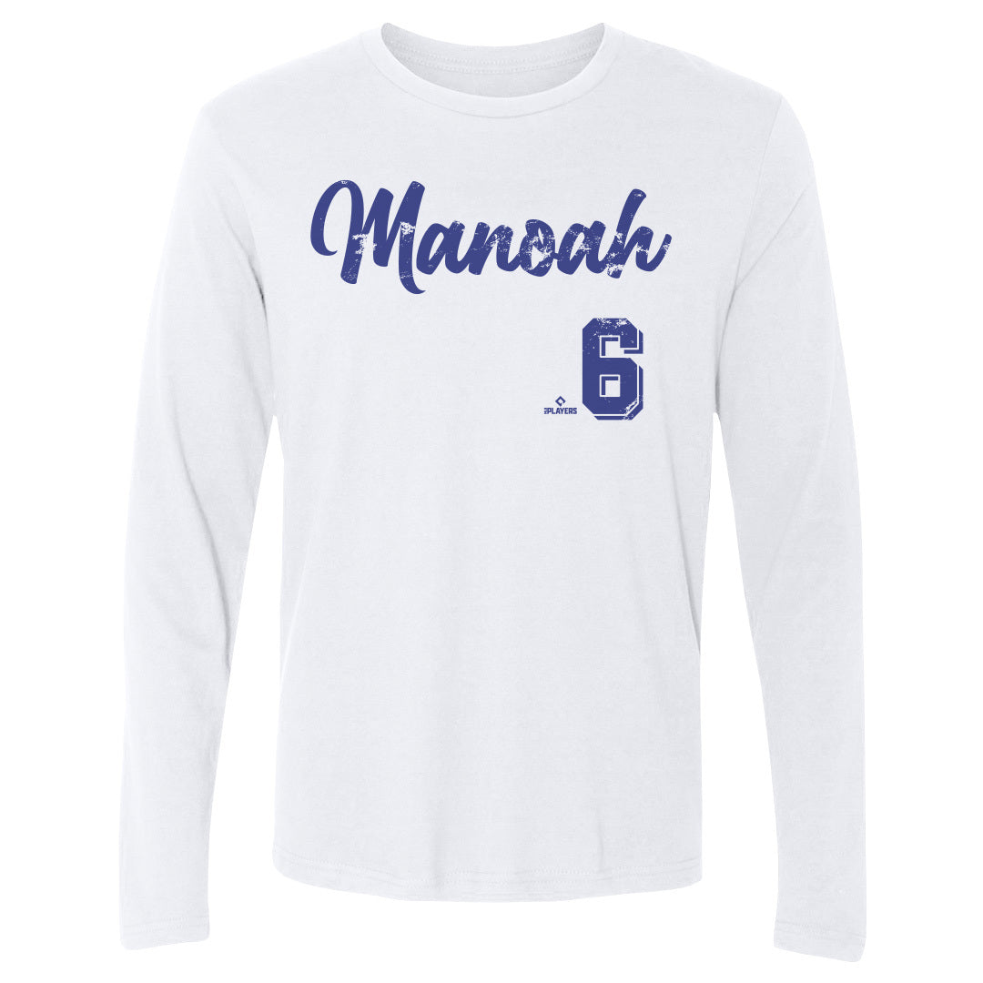 500LVL Alek Manoah Men's Cotton T-Shirt - Toronto Baseball Alek Manoah Toronto Big Number Wht