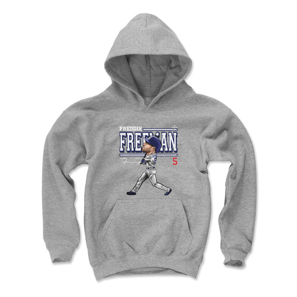 Freddie Freeman Kids Youth Hoodie - Gray - Los Angeles | 500 Level Major League Baseball Players Association (MLBPA)