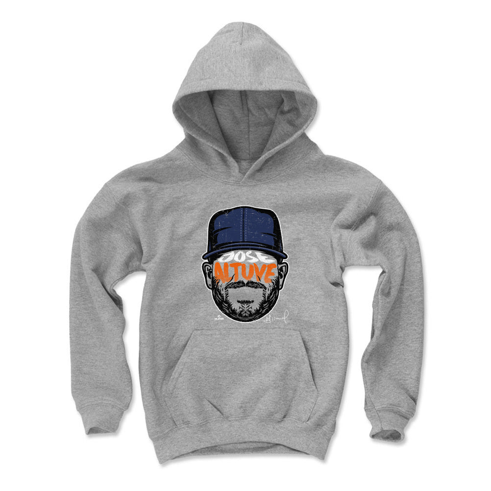 Jose Altuve Kids Youth Hoodie - Gray - Houston | 500 Level Major League Baseball Players Association (MLBPA)