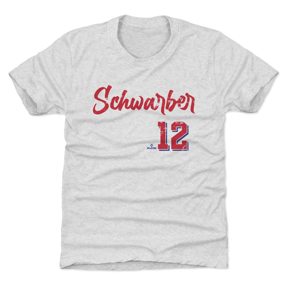 Kyle Schwarber Kids T-Shirt - Tri Ash - Philadelphia | 500 Level Major League Baseball Players Association (MLBPA)