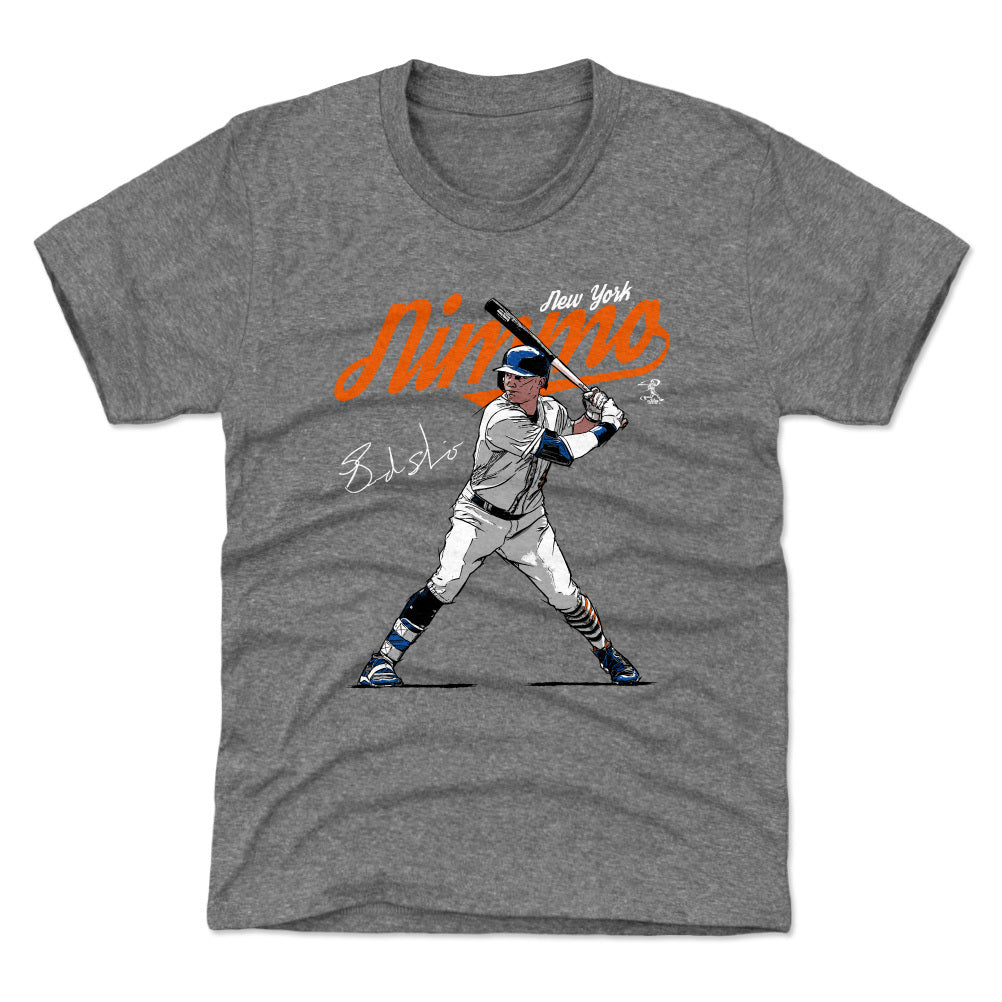 Brandon Nimmo Kids T-Shirt - Tri Ash - New York | 500 Level Major League Baseball Players Association (MLBPA)