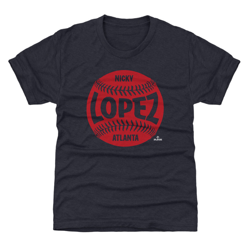 Nicky Lopez Atlanta Braves Youth Navy Backer T-Shirt 