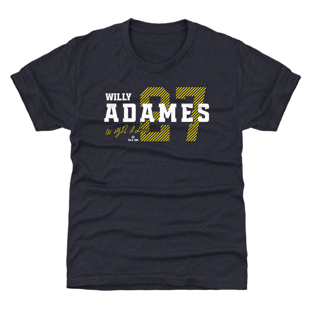 Willy Adames Kids T-Shirt - Tri Navy - Milwaukee | 500 Level Major League Baseball Players Association (MLBPA)