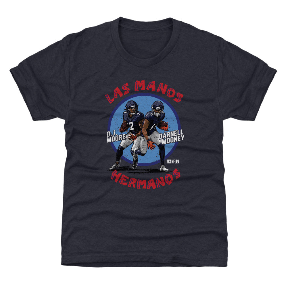 D.J. Moore & Darnell Mooney Chicago Las Manos Hermanos WHT shirt