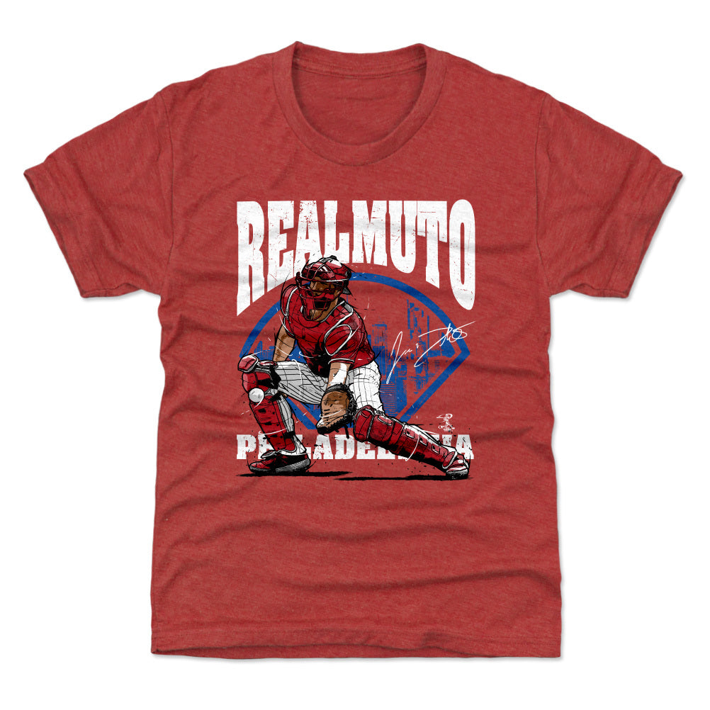 J.T. Realmuto Kids T-Shirt - Tri Ash - Philadelphia | 500 Level Major League Baseball Players Association (MLBPA)