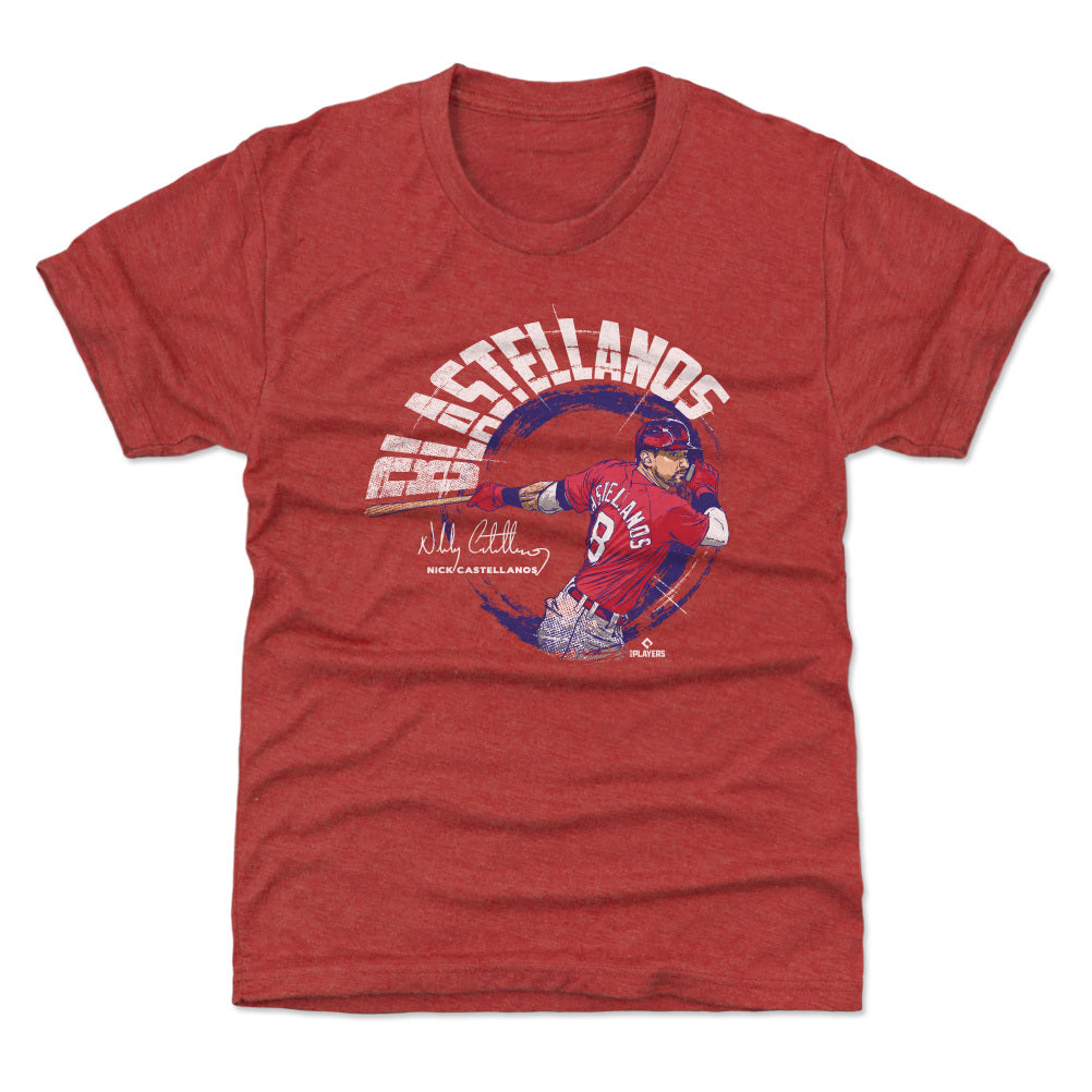 Nick Castellanos Kids T-Shirt - Tri Red - Philadelphia | 500 Level Major League Baseball Players Association (MLBPA)