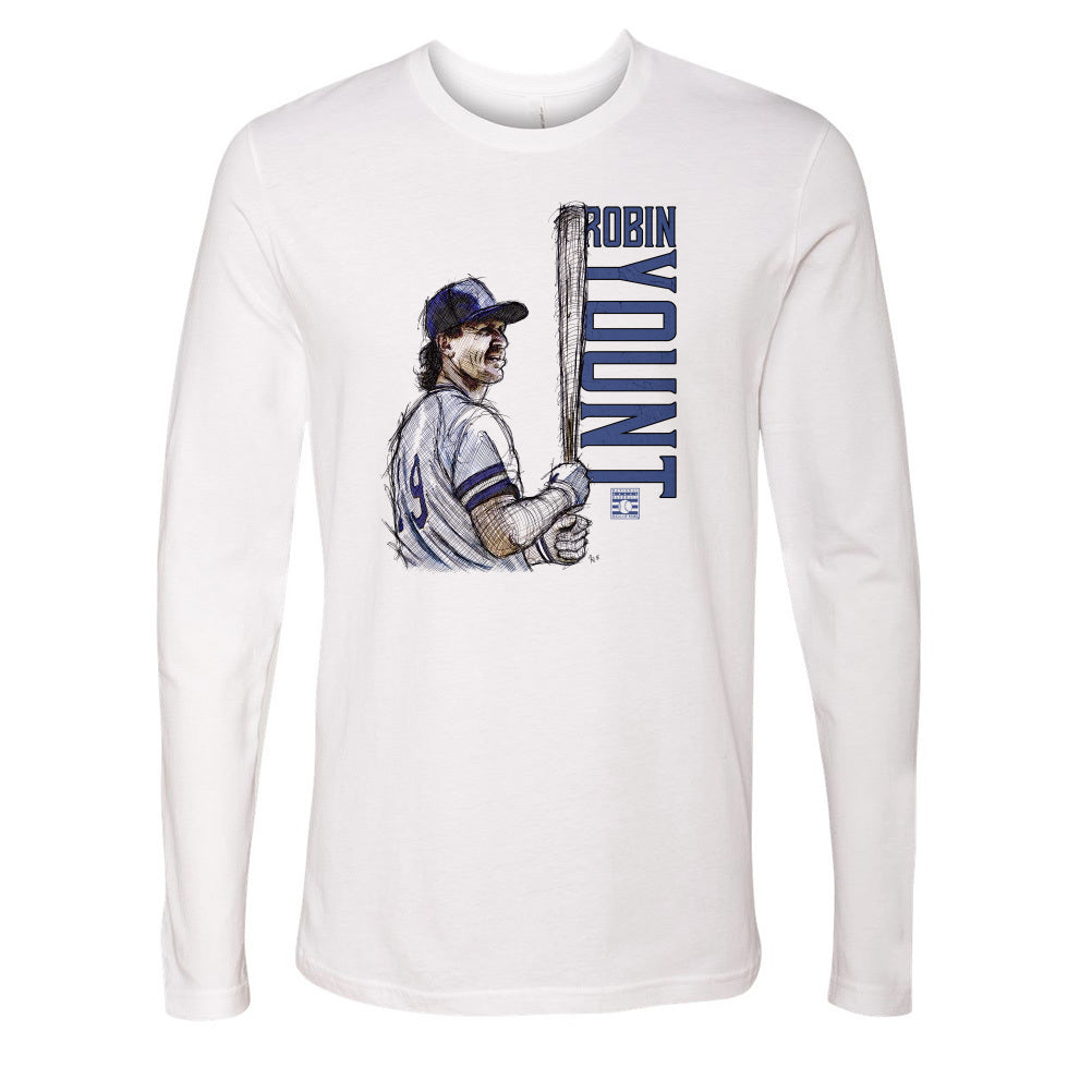 500LVL Robin Yount Men's Cotton T-Shirt - Milwaukee Baseball Robin Yount Font B