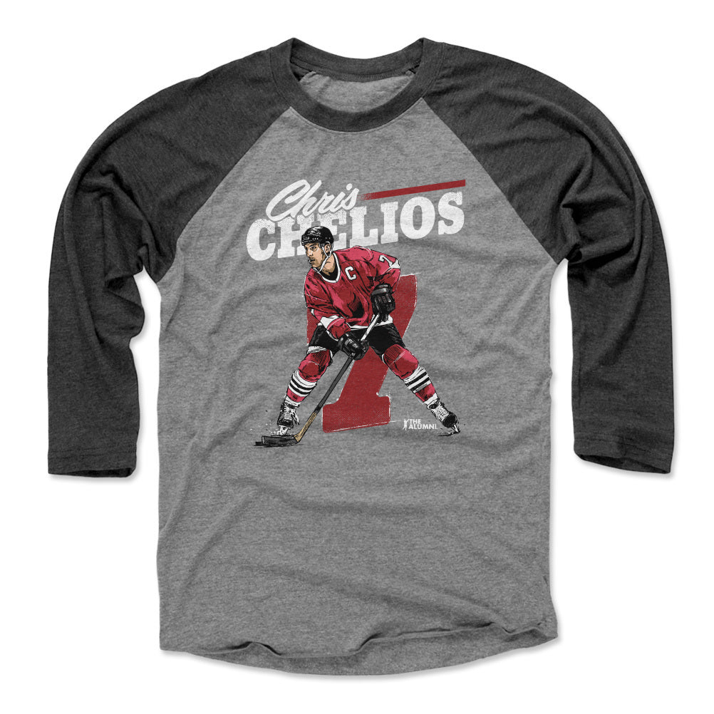 Chris Chelios Men&#39;s Baseball T-Shirt | 500 LEVEL