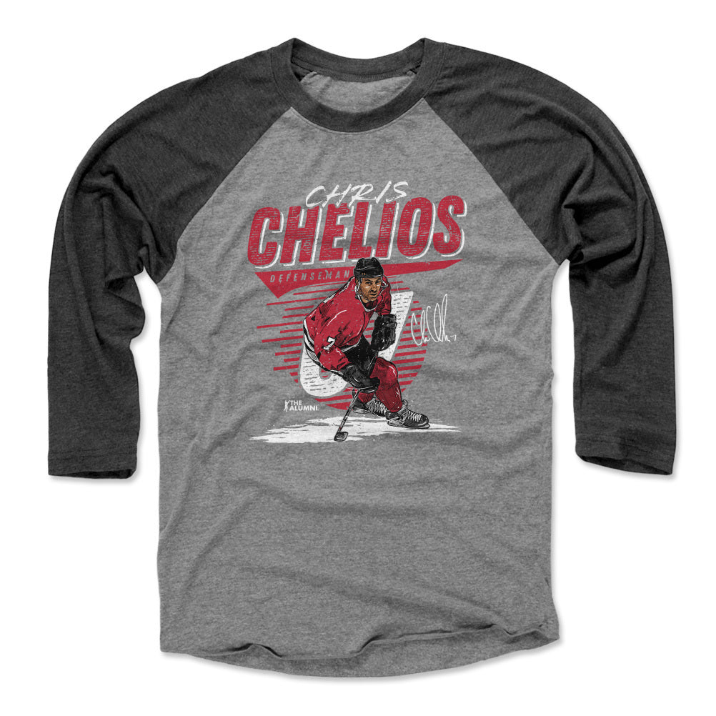 Chris Chelios Men&#39;s Baseball T-Shirt | 500 LEVEL