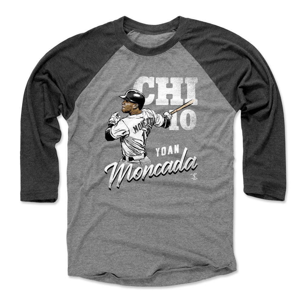 Yoan Moncada Men's Cotton T-Shirt - White - Chicago | 500 Level Major League Baseball Players Association (MLBPA)