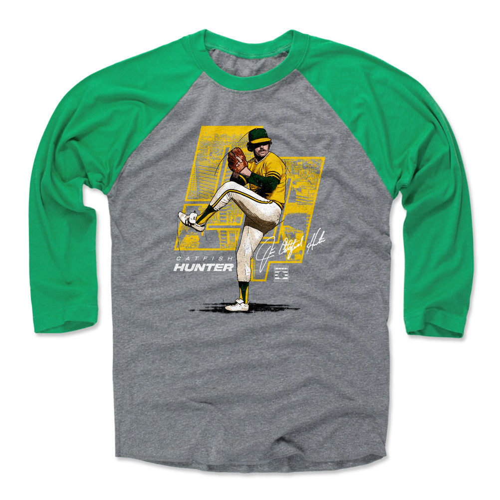 Oakland Athletics Men's 500 Level Catfish Hunter Oakland Gray Shirt