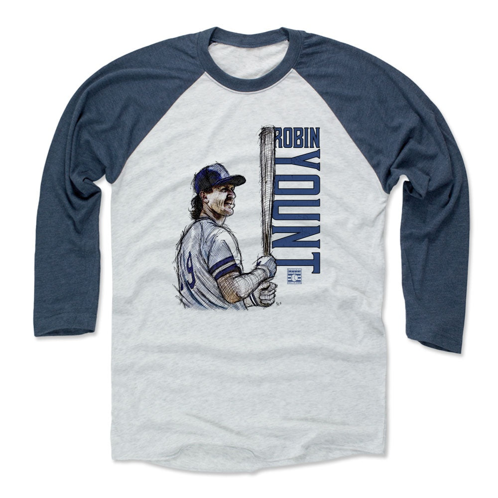 500 LEVEL Robin Yount Shirt - Vintage Milwaukee Baseball Raglan Tee - Robin  Yount Silhouette