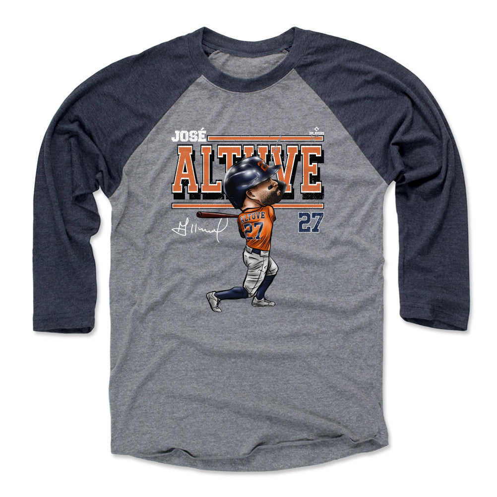 500LVL Jose Altuve Men's Cotton T-Shirt - Houston Baseball Jose Altuve Cartoon Wht