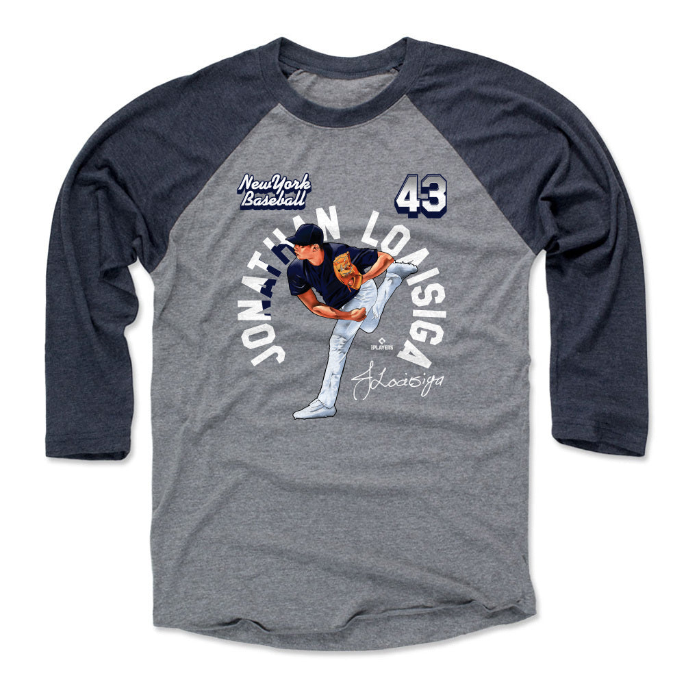 Jonathan Loaisiga Men's Cotton T-Shirt - Heather Gray - New York | 500 Level Major League Baseball Players Association (MLBPA)