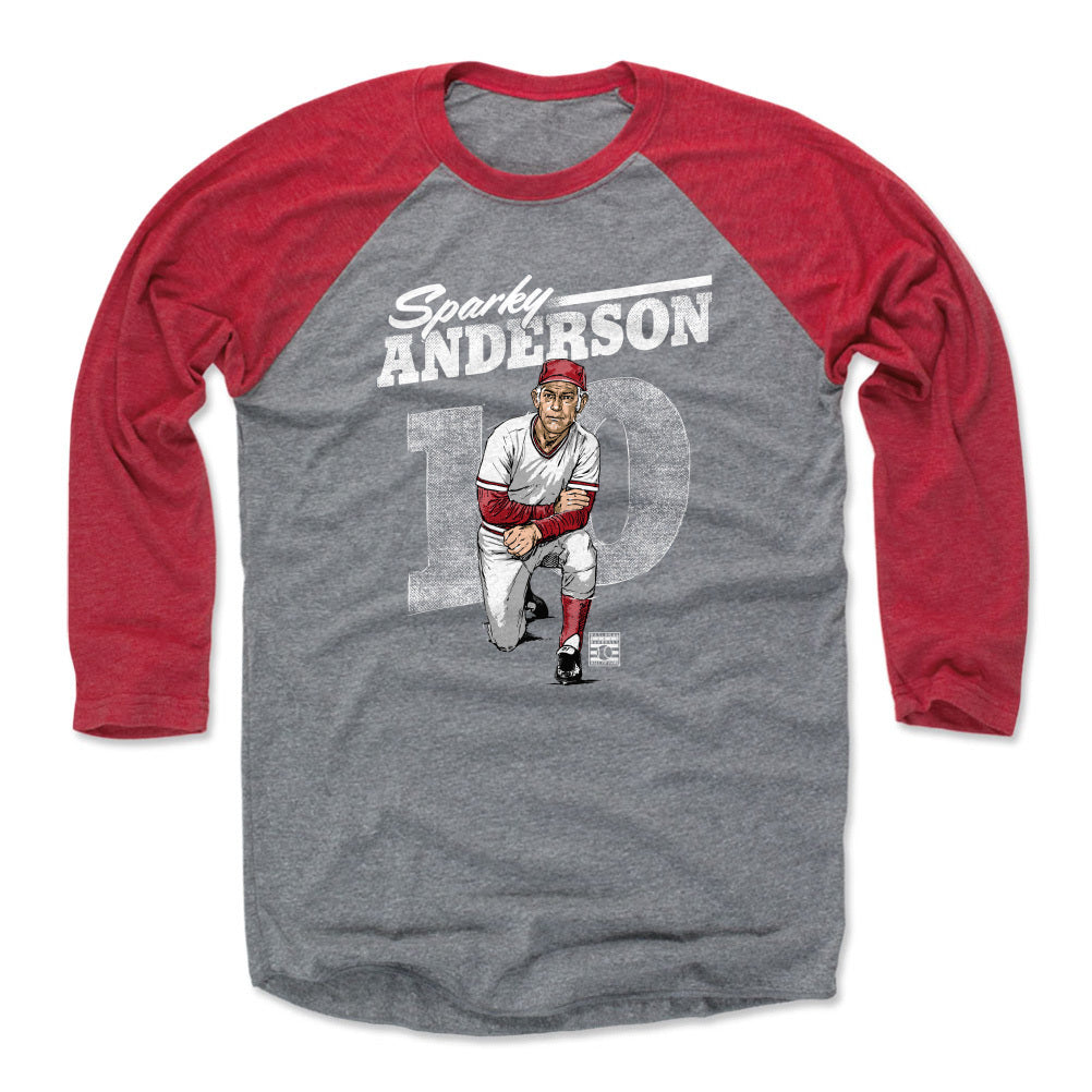 500LVL Sparky Anderson Men's Cotton T-Shirt - Cincinnati Baseball Sparky Anderson Retro Wht