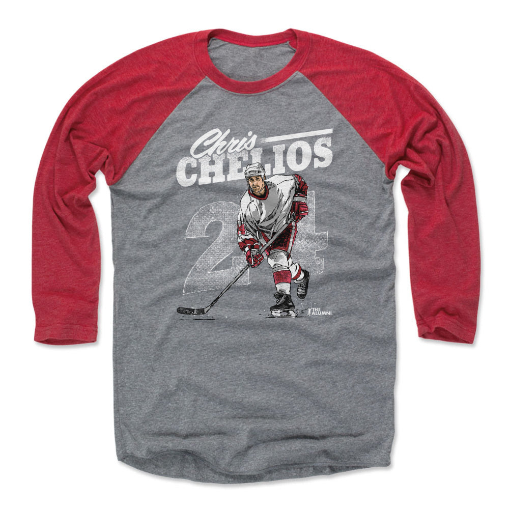 Chris Chelios Men&#39;s Baseball T-Shirt | 500 LEVEL