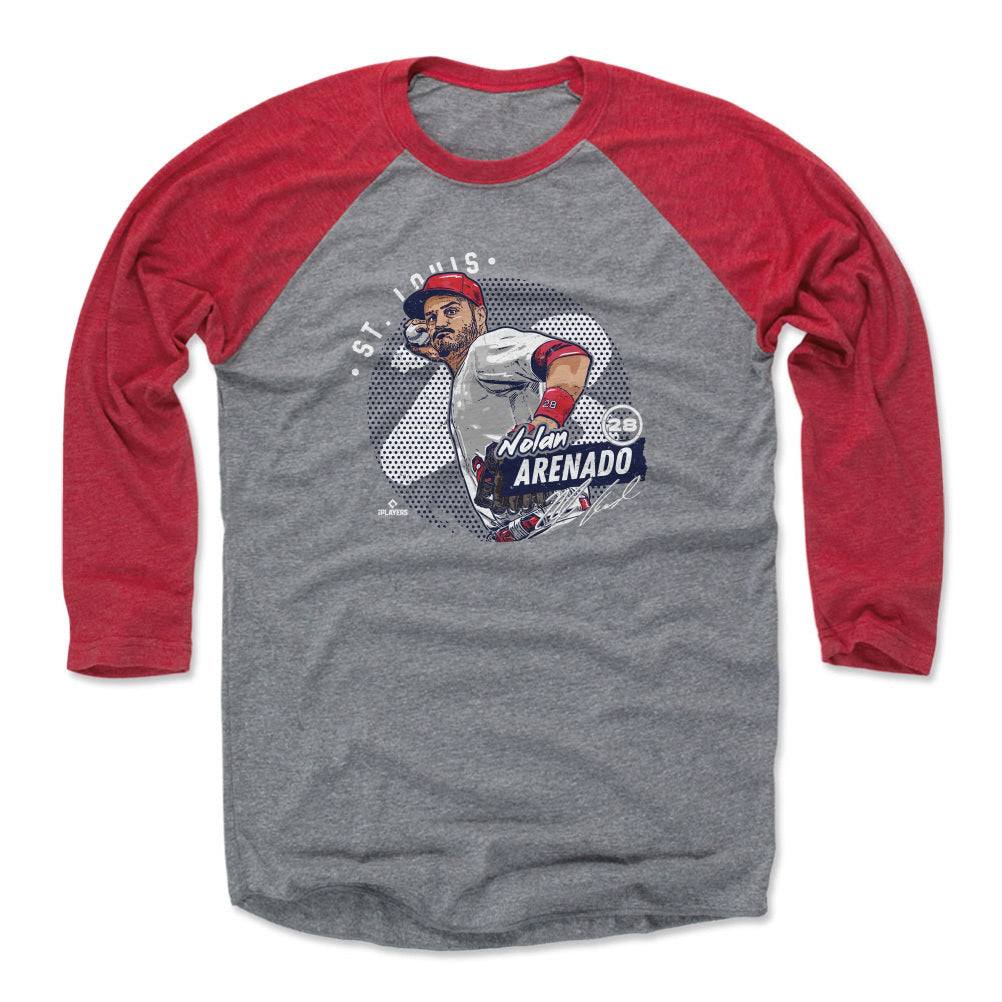 Nolan Arenado Men's Cotton T-Shirt - Heather Gray - St. Louis | 500 Level Major League Baseball Players Association (MLBPA)