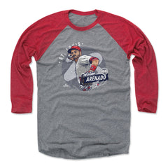 Nolan Arenado Men's Premium T-Shirt - Tri Red - St. Louis | 500 Level Major League Baseball Players Association (MLBPA)