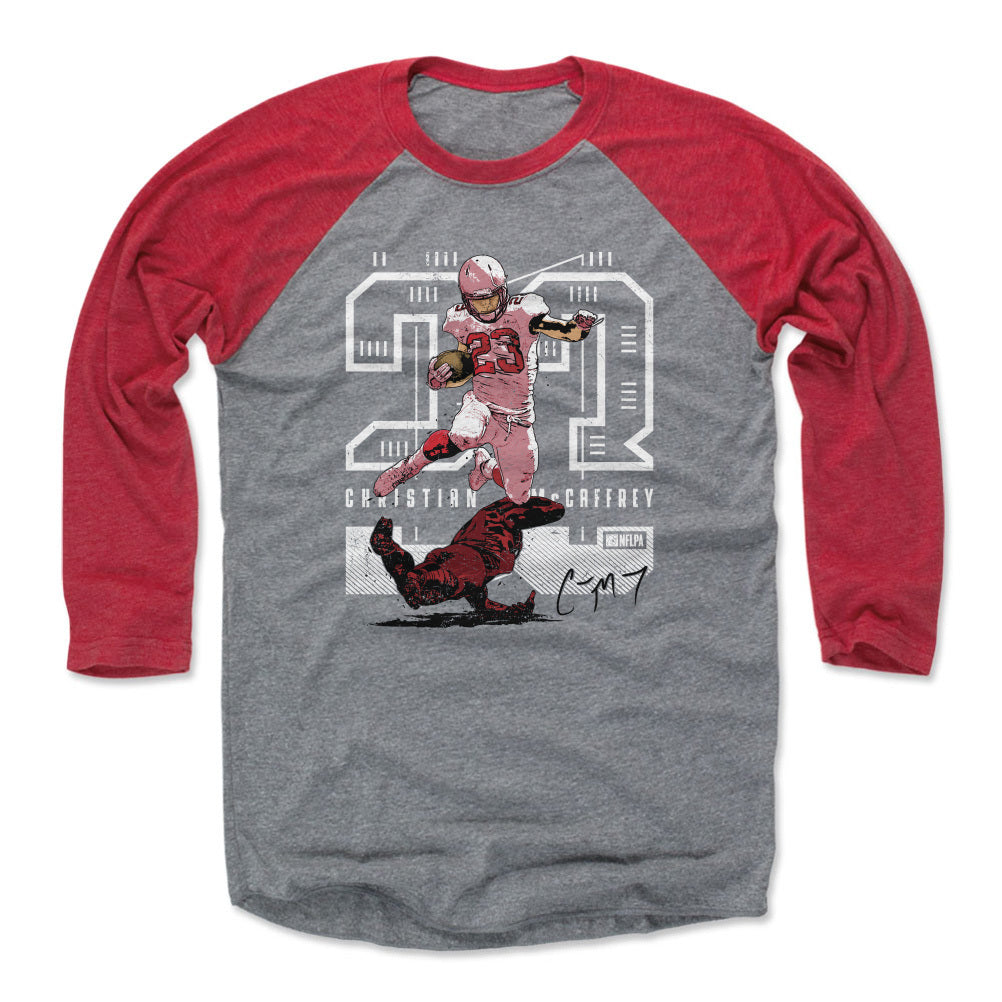 Christian McCaffrey Men&#39;s Baseball T-Shirt | 500 LEVEL