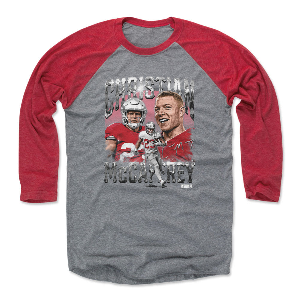 Christian McCaffrey Men&#39;s Baseball T-Shirt | 500 LEVEL