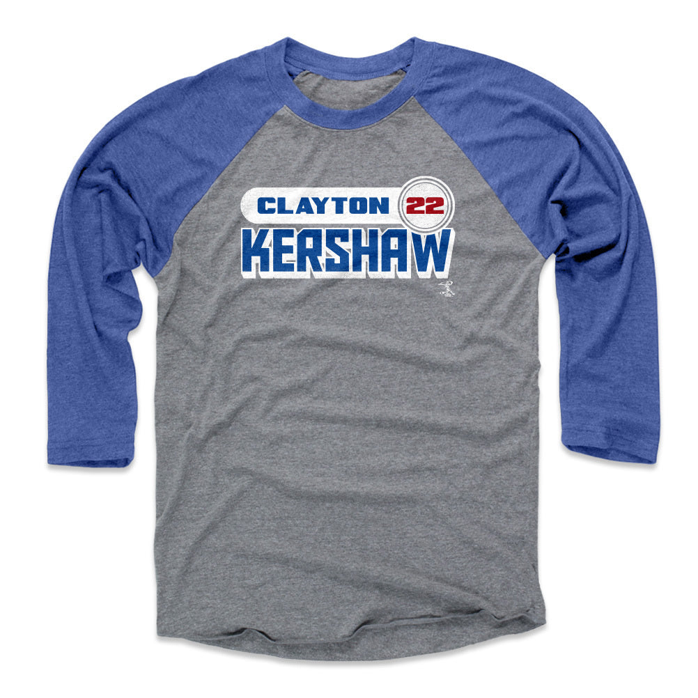 Men's Majestic Threads Clayton Kershaw Royal Los Angeles Dodgers Softhand Player Long Sleeve Hoodie T-Shirt Size: Medium