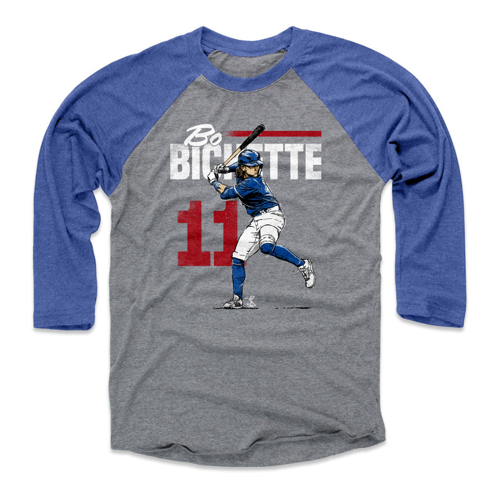 Bo Bichette Men's Cotton T-Shirt - Royal Blue - Toronto | 500 Level Major League Baseball Players Association (MLBPA)