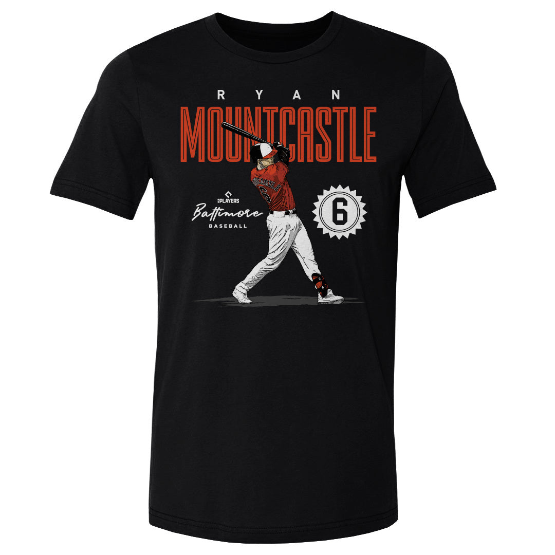 Ryan Mountcastle Men's Cotton T-Shirt - Black - Baltimore | 500 Level Major League Baseball Players Association (MLBPA)
