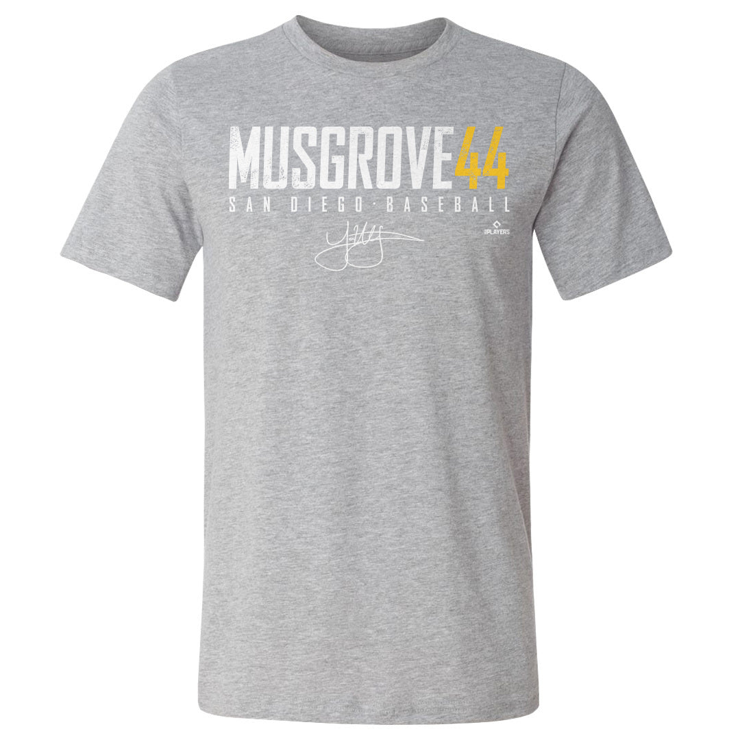 Joe Musgrove Men's Cotton T-Shirt - Heather Gray - San Diego | 500 Level Major League Baseball Players Association (MLBPA)