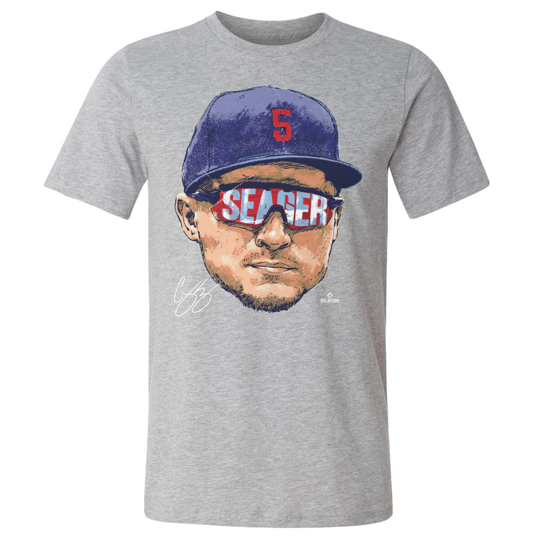 Texas Rangers Corey Seager Men's Cotton T-Shirt - Heather Gray - Texas | 500 Level Major League Baseball Players Association (MLBPA)