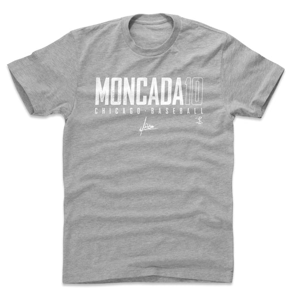 Chicago White Sox Yoan Moncada Men's Cotton T-Shirt - Heather Gray - Chicago | 500 Level Major League Baseball Players Association (MLBPA)