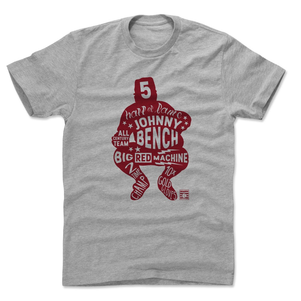 Johnny Bench T-Shirt, Cincinnati Baseball Hall of Fame Men's Premium T- Shirt