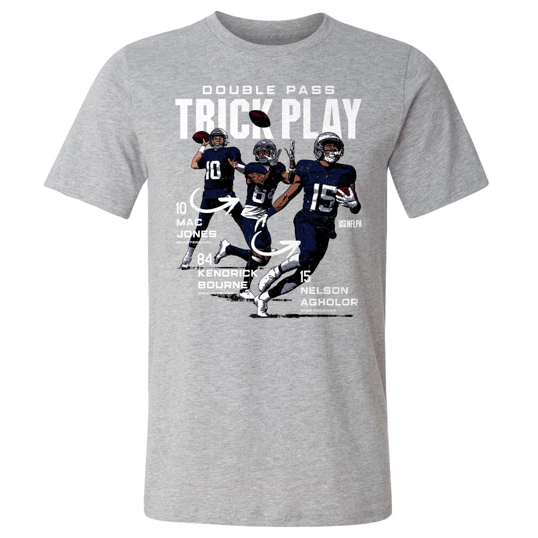 Mac Jones New England Patriots Youth Pixel Player 2.0 T-Shirt - Heathered  Gray