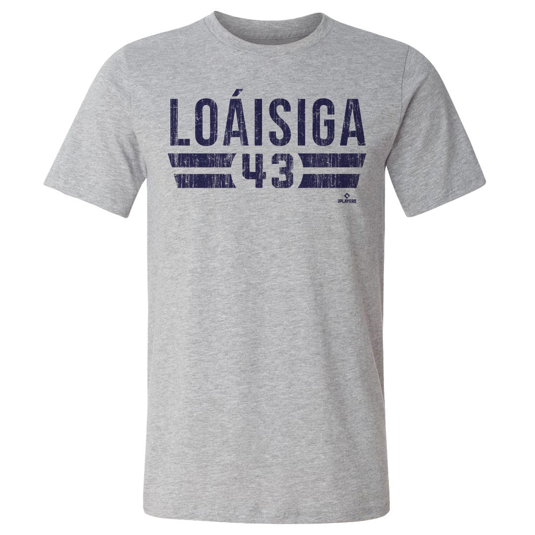 Jonathan Loaisiga Men's Cotton T-Shirt - Heather Gray - New York | 500 Level Major League Baseball Players Association (MLBPA)