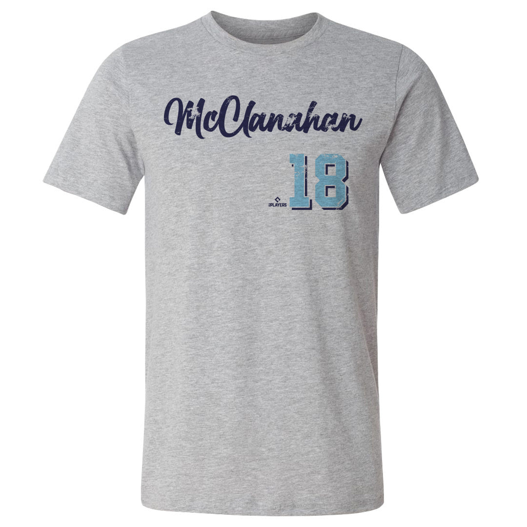 Shane Mcclanahan Men's Cotton T-Shirt - Heather Gray - Tampa Bay | 500 Level Major League Baseball Players Association (MLBPA)