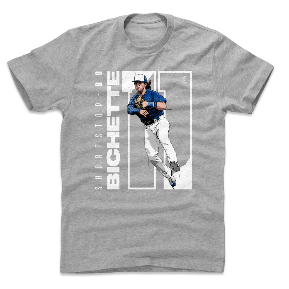  Bo Bichette 3/4 Sleeve T-Shirt (Baseball Tee, X-Small,  Royal/Heather Gray) - Bo Bichette Chisel WHT : Sports & Outdoors