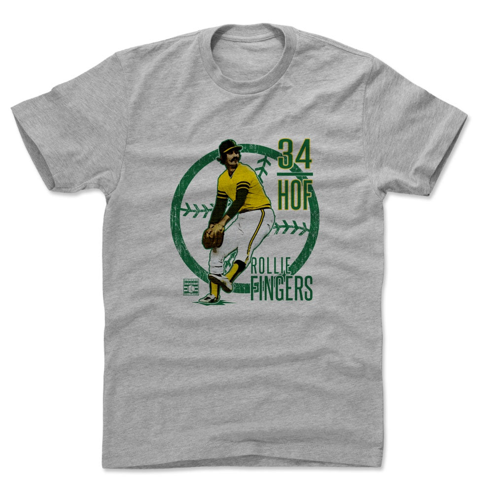 Oakland Athletics Men's 500 Level Rollie Fingers Oakland Gray Shirt