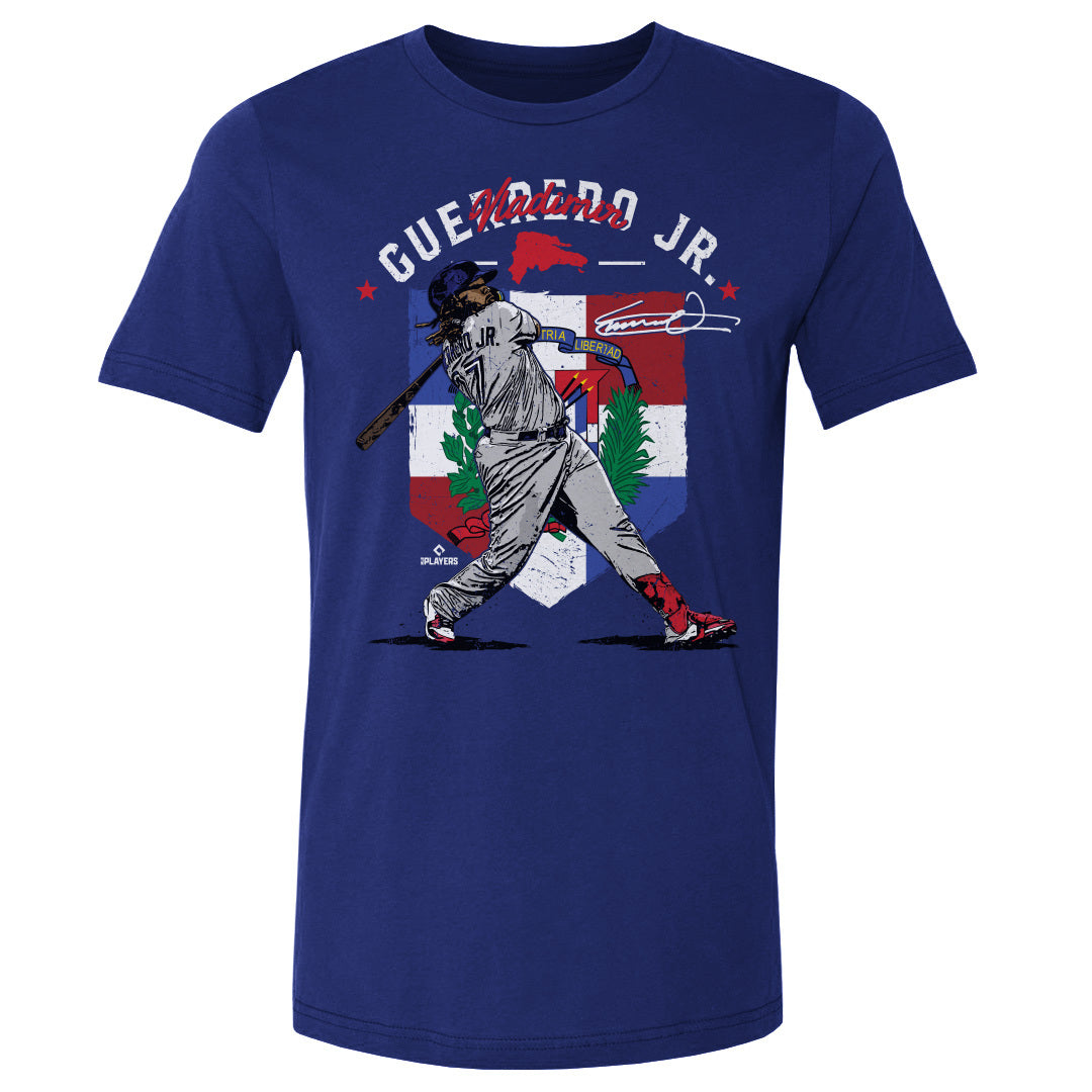 Bo Bichette Men's Cotton T-Shirt - Royal Blue - Toronto | 500 Level Major League Baseball Players Association (MLBPA)