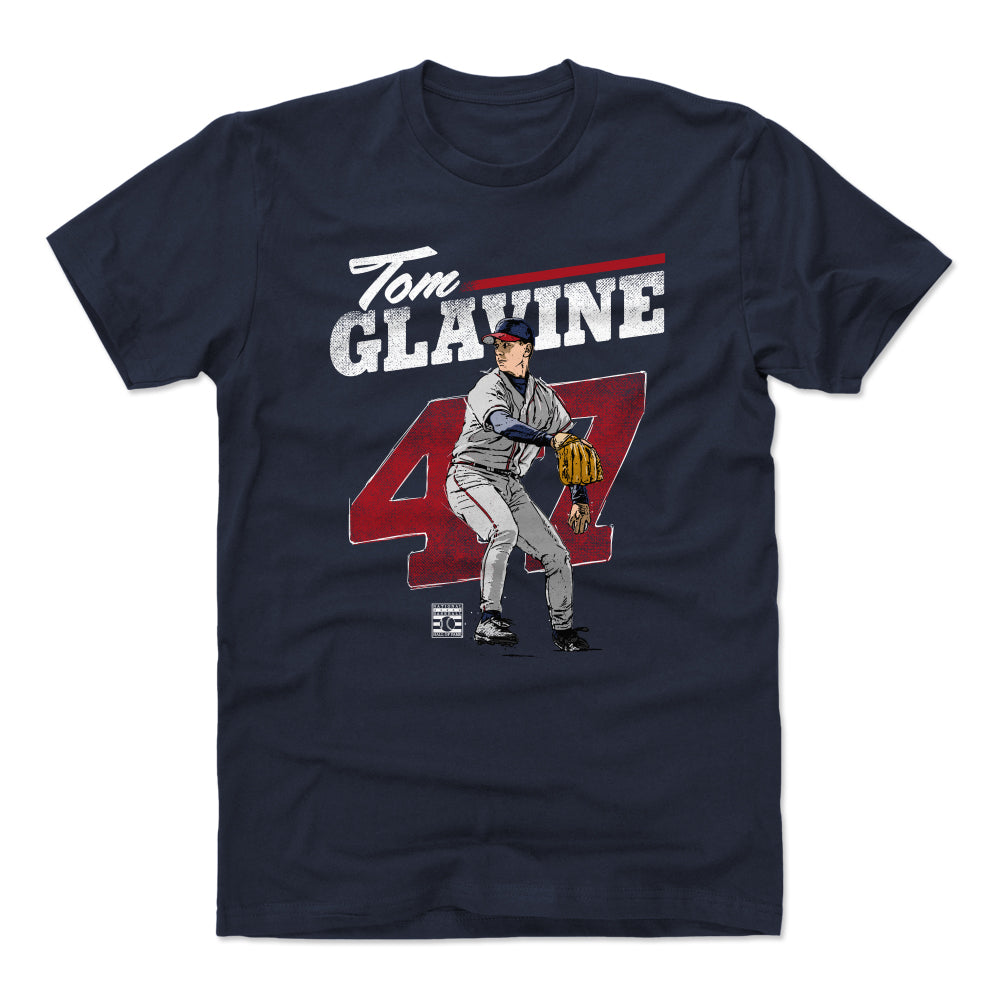 Tom Glavine Men's Cotton T-Shirt - Heather Gray - Atlanta | 500 Level