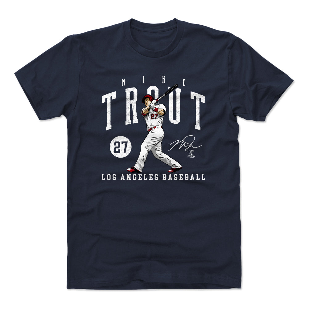 Mike Trout Men's Crewneck Sweatshirt - Heather Gray - Los Angeles | 500 Level Major League Baseball Players Association (MLBPA)